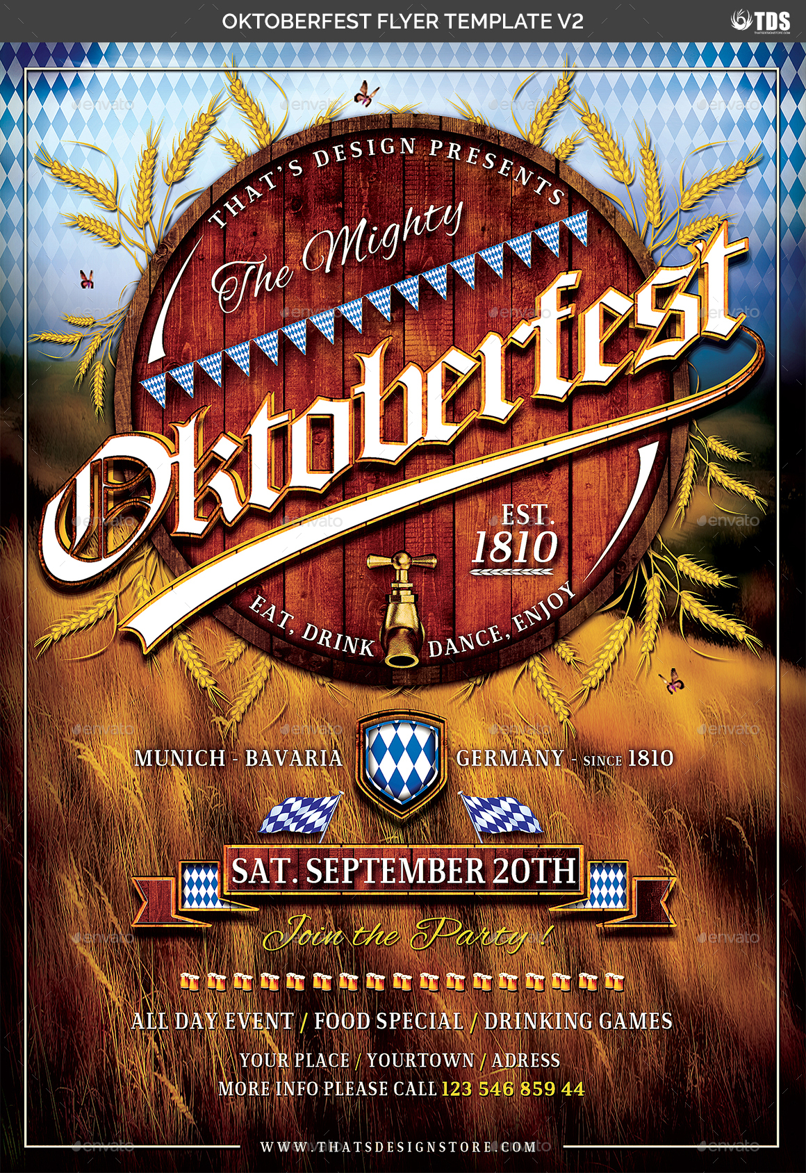 Oktoberfest Flyer Template V2 by lou606 GraphicRiver